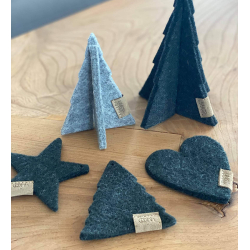 Juletr lille af Zero Waste uld, Charcoal