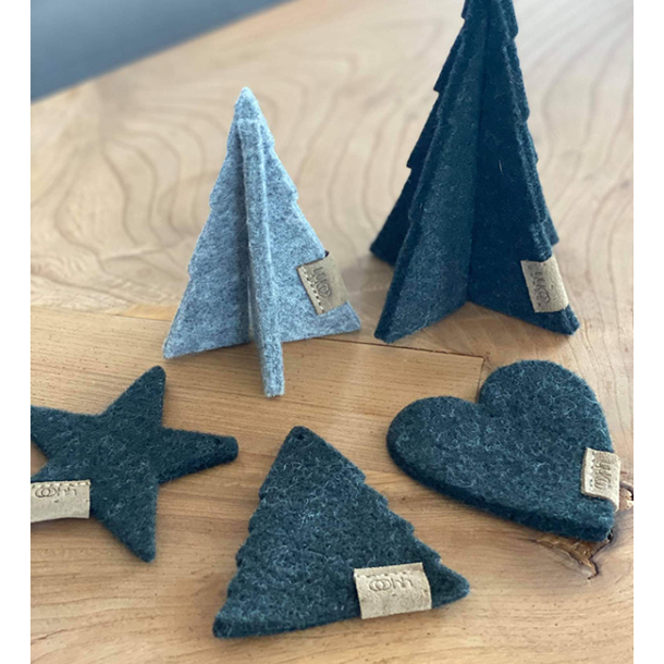 Juletr lille af Zero Waste uld, Charcoal