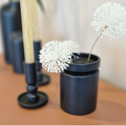 Ania Duo, Vase &amp; Lysestage, Black