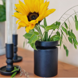 Ania Duo, Vase &amp; Lysestage, Black