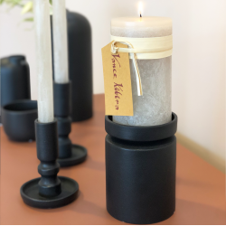 Ania Duo, Vase &amp; Lysestage, Black