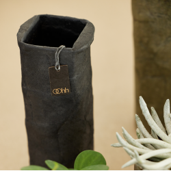 Pulp flower pot. Zero Waste, Black