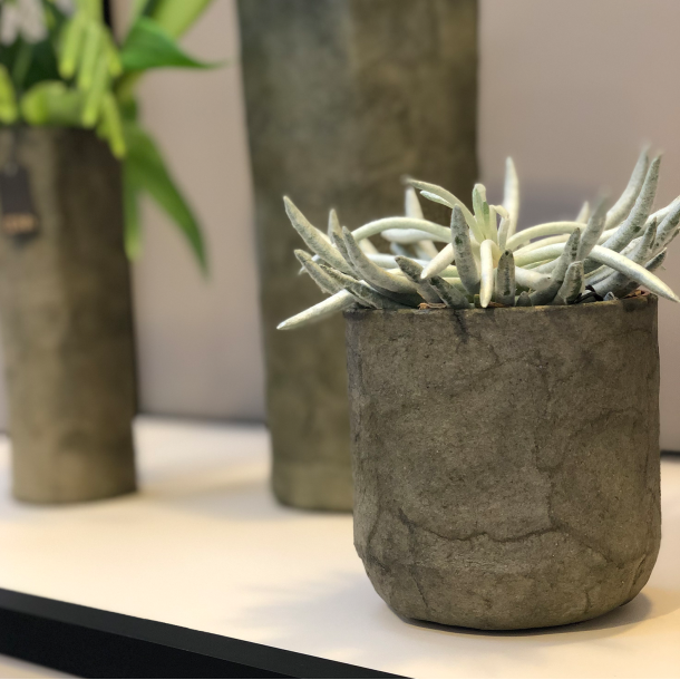 Pulp flower pot. Zero Waste, Black