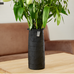 Pulp cylinder vase. Zero Waste, Burnt Olive
