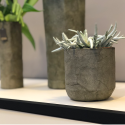 Pulp cylinder vase. Zero Waste, Burnt Olive