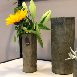 Pulp cylinder vase. Zero Waste, Burnt Olive