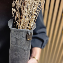 Pulp flower pot. Zero Waste, Black