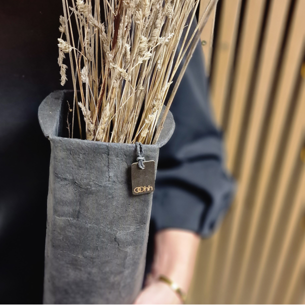 Pulp flower pot. Zero Waste, Black