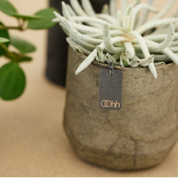 Pulp flower pot. Zero Waste, Black