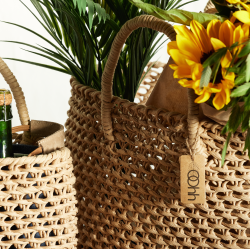 Hand woven Bags Set of 2, Natural