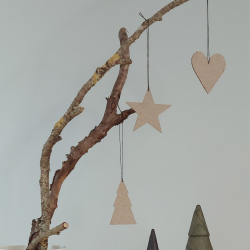 Envelope w/12 pulp Christmas ornaments, Burnt Olive