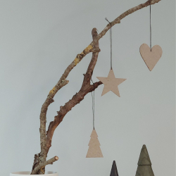 Envelope w/12 pulp Christmas ornaments, Natural