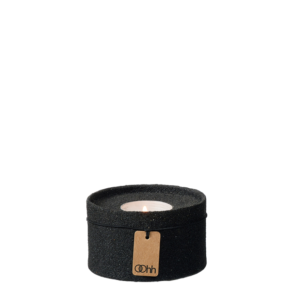 Dune tealight holder (low), black