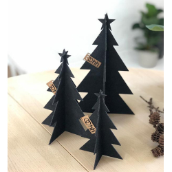 Eco-felt juletr, lille, Grey