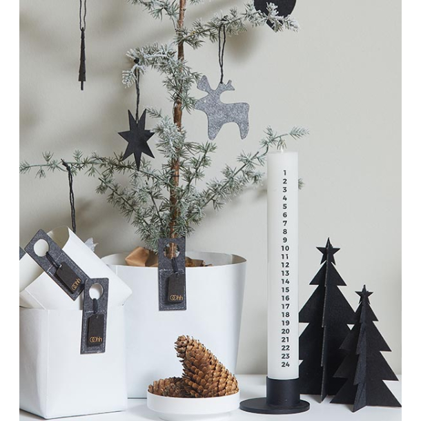 Eco-felt juletr, lille, Grey