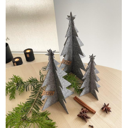 Eco-felt juletr, lille, Grey