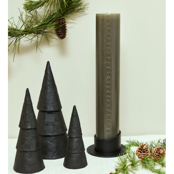 XL kalenderlys m/stage, White