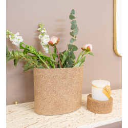 WOODz candle holder low, Light Wood