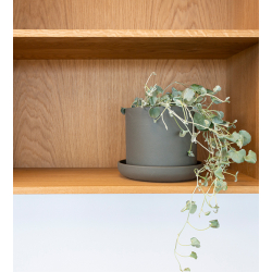 ANNA potte m/skl, sand finish, Black