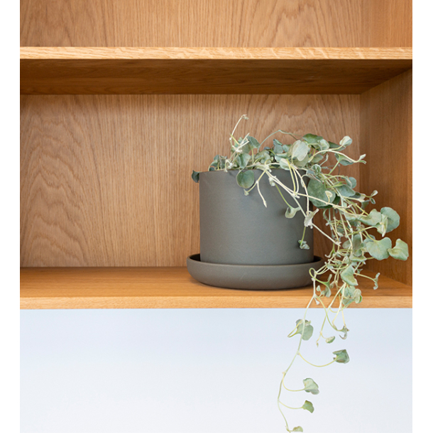 ANNA potte m/skl, sand finish, Black