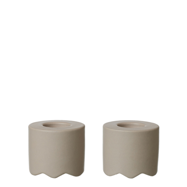 Wave Tall lysestage, st af 2, Light brown matte