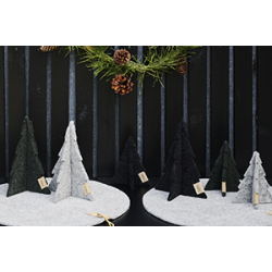 Juletr lille af Zero Waste uld, Charcoal