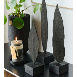 S/3 Wood'z leaf pedistals, ash