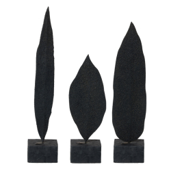 S/3 Wood'z leaf pedistals, ash