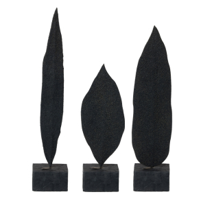 S/3 Wood'z leaf pedistals, ash