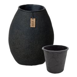 S/3 XL WOOD'z vase/pots, ASH