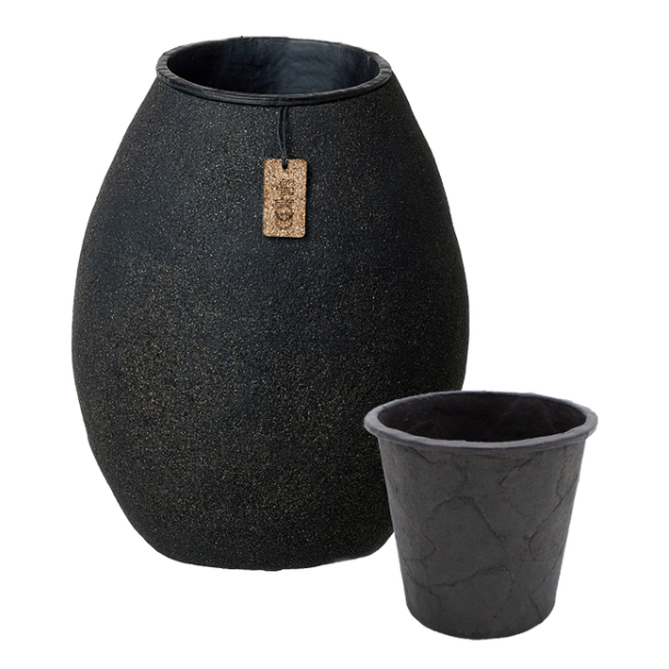 S/3 XL WOOD'z vase/pots, ASH