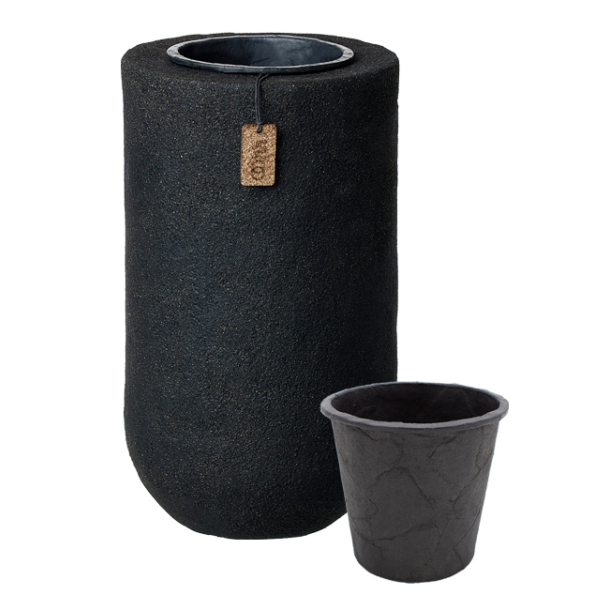 S/3 XL WOOD'z vase/pots, ASH