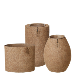 S/3 XL WOOD'z vase/pots, Light Wood