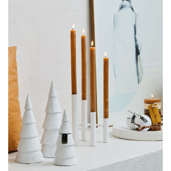 S/3 store pulp juletrer, White