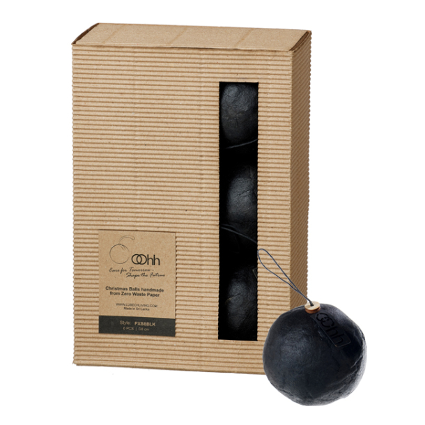 Gift box w/6 pulp balls, black