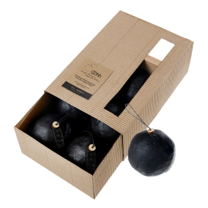 Gift box w/6 pulp balls, black