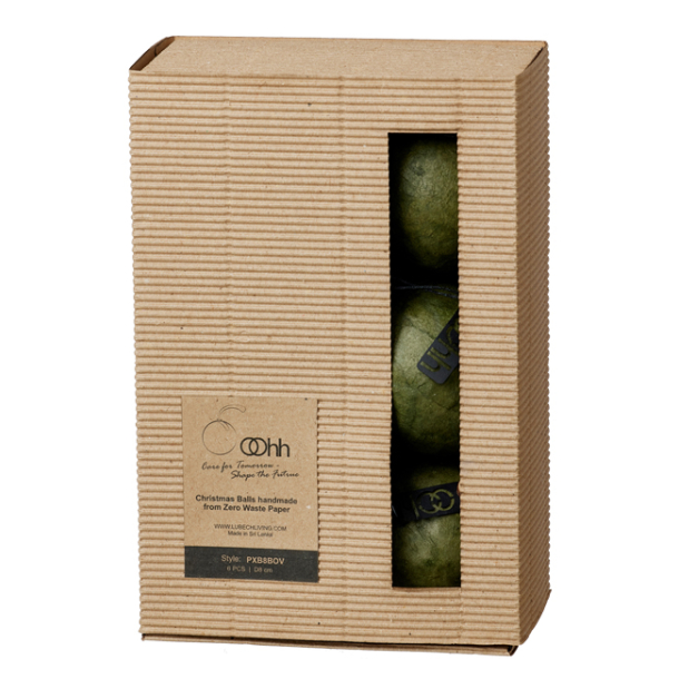 Gift box w/6 pulp balls, burnt olive