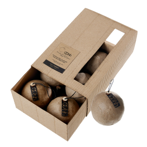 Gift box w/6 pulp balls, natural