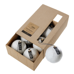 Gift box w/6 pulp balls, white