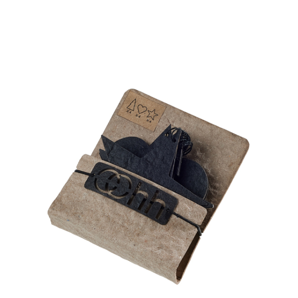 Envelope w/12 pulp Christmas ornaments, Black