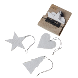 Envelope w/12 pulp Christmas ornaments, White