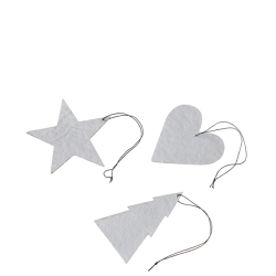 Envelope w/12 pulp Christmas ornaments, White