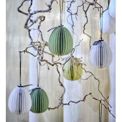 Gift box w/3 Easter eggs, sage