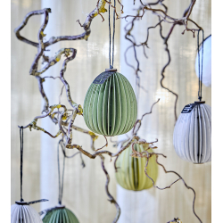 Gift box w/3 Easter eggs, sage