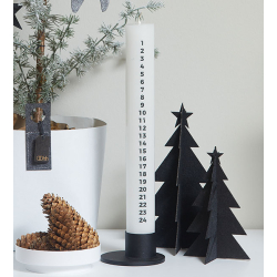 Set with wine calendar candle and white holder
