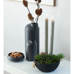 Anna keramik vase hj med sand finish, Sort