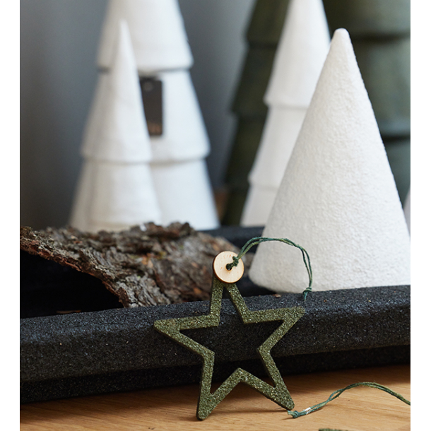 S/3 sm pulp juletrer, White