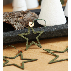 s/3 WOODz Christmas stars, Burnt Olive