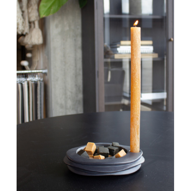 Lily candle holder/deco tray, Black