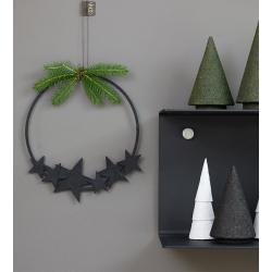 WOODz krans m/stars, Black